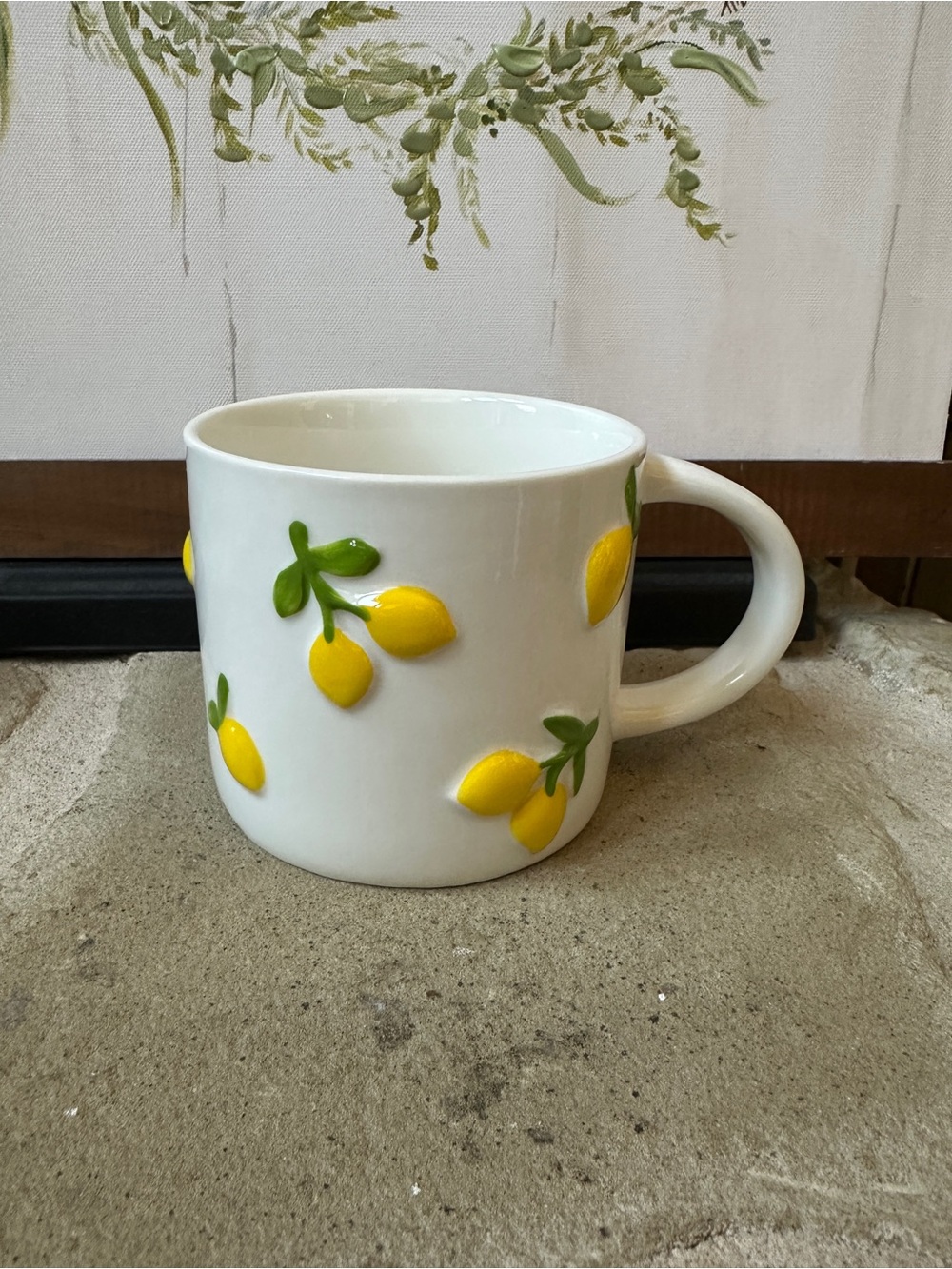 NEW Walgreens Festive Voice Lemon Mug Raised 3D Lemons